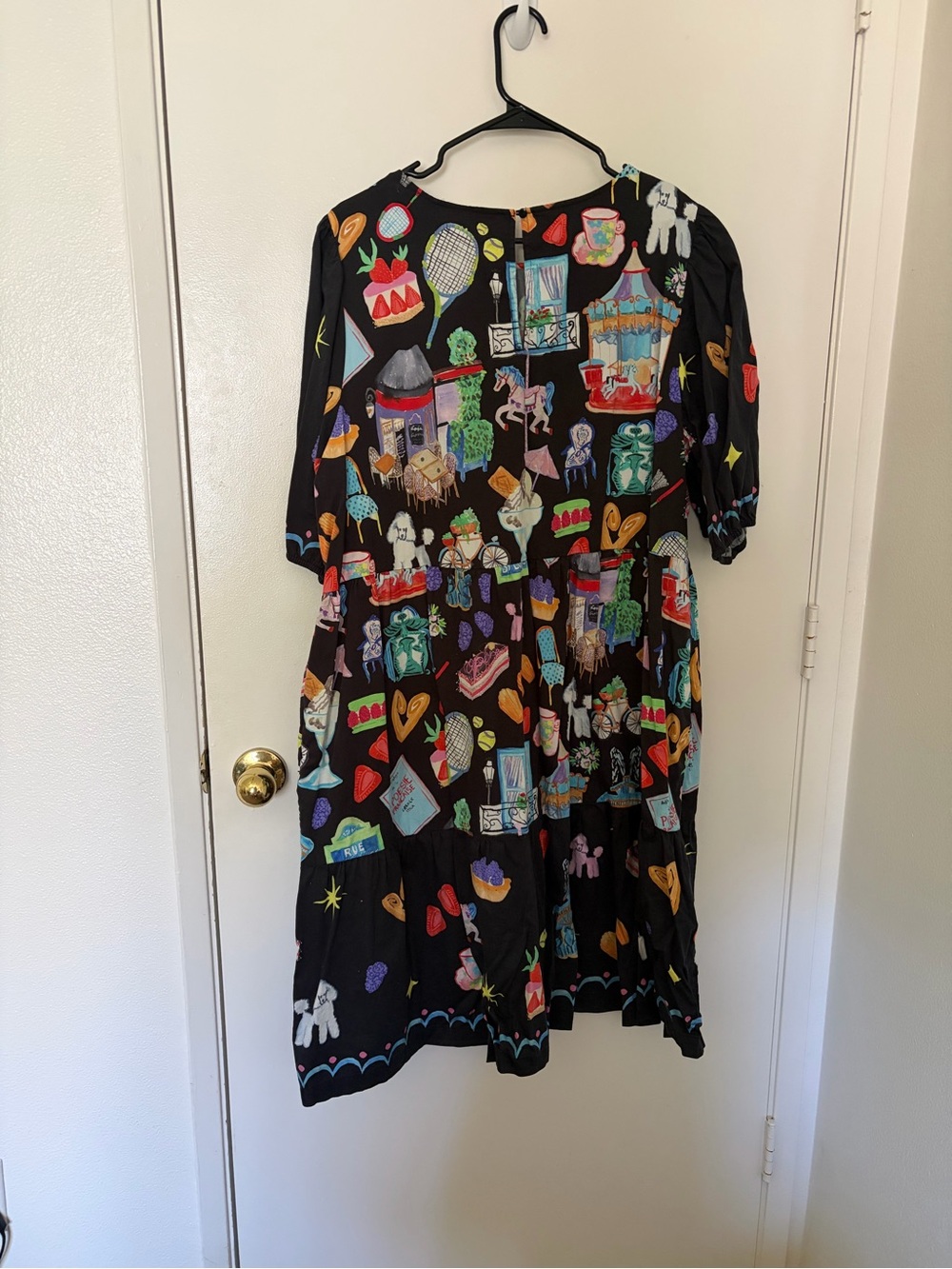 Gorman Black Midi Dress with Whimsical Paris print - Picture 3 of 6
